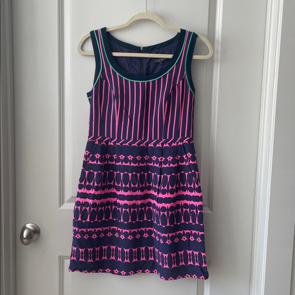 Nanette Lepore Pink and Navy Sporty Dress Sz 2